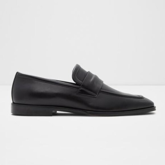 Aldo Bronson Men's Black Leather Dress Slip On Loafers Career Professional 12 - Picture 1 of 11